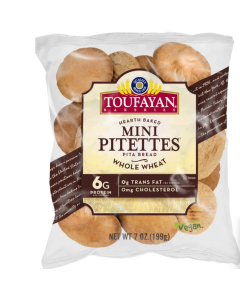 Toufayan Bakery Whole Wheat MINI Pitettes 7oz (20ct) - Carton