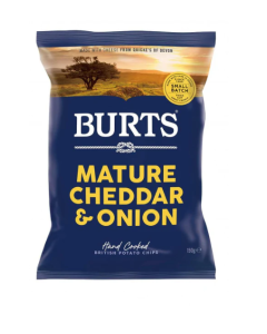 Burts Mature Cheddar & Onion Potato Chips -  Carton