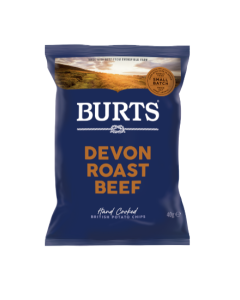 Burts Devon Roast Beef Potato Chips -  Carton