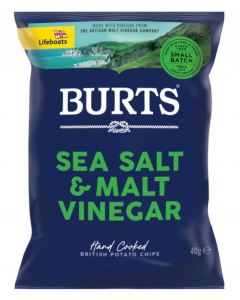 Burts Sea Salt & Malt Vinegar Potato Chips -  Carton