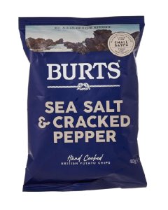 Burts Sea Salt & Crushed Peppercorns Potato Chips -  Carton