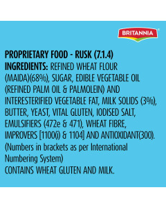 BRITANNIA MILK RUSK 280GM - Carton