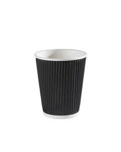Black Kraft Paper Ripple Wall Coffee Cups 8oz - Case
