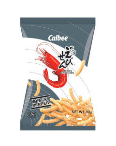 Calbee Prawn Cracker Black Pepper - Carton