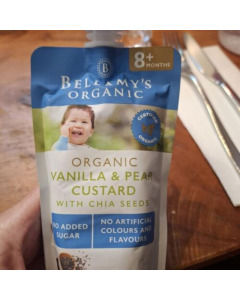 BELLAMYS VANILLA & PEAR CUSTARD WITH CHIA SEEDS 120G-Carton