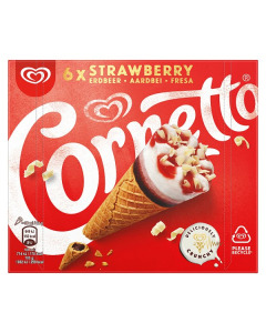 Cornetto Royale Strawberry Ice Cream Cone 135ML-Carton
