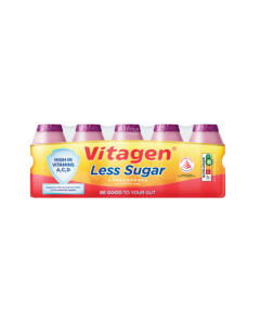 Vitagen Less Sugar Cultured Milk Grape - Carton