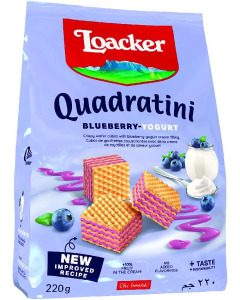 Loacker Quadratini Blueberry Yoghurt Wafer 220g X 18-Carton
