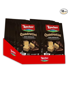 Loacker Quadratini Mini Dark Choco Wafer 125g X 12-Carton