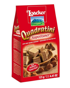 Loacker Quadratini Mini Napolitaner Wafer 125g X 12-Carton