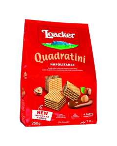 Loacker Quadratini Napolitaner Wafer 250g X 18-Carton