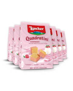 Loacker Quadratini Raspberry Yoghurt Wafer 220g X 18-Carton
