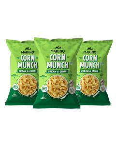 Makino Corn Munch Cream And Onion 150g-Carton