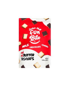 Fun Bite Hazelnut Milk Chocolate Covered Butter Biscuits 100g-Carton