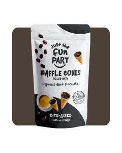 Fun Part Espresso Dark Chocolate Waffle Cones 120g-Carton