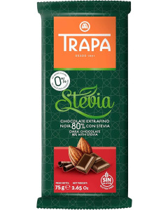Trapa 80 Percent Dark Chocolate Bar 75g-Carton