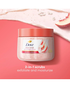 EXPORT DOVE BODY SCRUB PEACH & RICE - 15OZ X 12 - Carton
