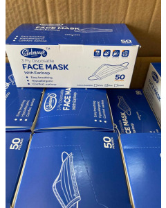 Edinborough 3 Ply Disposable Face Masks - Carton