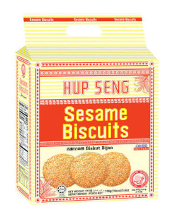 HUP SENG SESAME BISCUITS (14s) WITH HANDLE 158G X 12-Carton