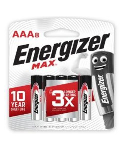 ENERGIZER MAX AAA E92 BP8 (0720) Retail-Carton