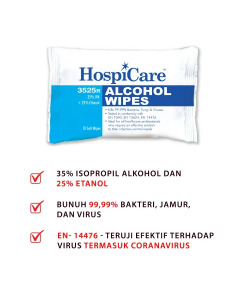 HospiCare 3525R Alcohol Wipes (10 sheets) - Carton