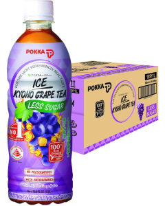 POKKA ICE KYOHO GRAPE TEA LESS SUGAR(500ML X 24)- Carton