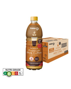 POKKA PREMIUM MILK COFFEE LESS SUGAR (500ML X 24)- Carton