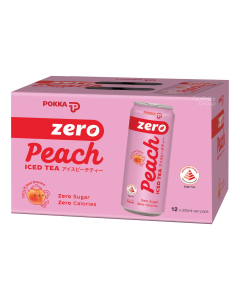 POKKA ZERO SUGAR PEACHDOM CAN (SLEEK CAN 300ML X 12S X 2)- Carton
