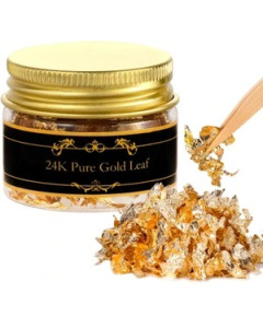 DEGAMI  GOLD AND SILVER DECORATION - Edible Gold Flakes 22C (N° 1) – Thin Powder - Carton