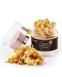 DEGAMI GOLD AND SILVER DECORATION - Edible Gold Flakes 22C large flakes - Carton
