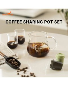 Cheerful Goat Hand-Poured Borosilicate Glass Coffee Sharing Pot Set  - Pack