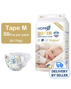 Homie 12 Hour Super Absorbent Premium Diaper Pant Medium - Carton