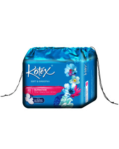 Kotex Soft & Smooth 23cm Ultrathin Wing 18's Pads Twin Pack - Case