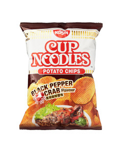 Nissin Cup Noodles Black Pepper Crab Potato Chips - Carton