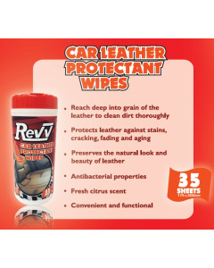 Revv Leather Protectant Wipes 35S - Carton