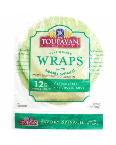 Toufayan Bakery Savory Spinach Wraps, 6ct - Carton