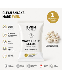 Even Everyday Plain Roasted Water Lily Seeds | Simple Clean Snack Packs - Carton