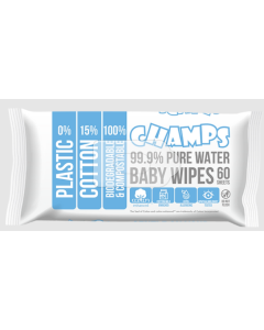 Champs 99.9% Pure Water Baby Wipes 60Sx2 - Carton