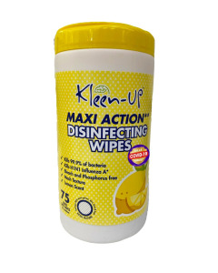 Kleen-Up Maxi Action Disinfecting Wipes 75s Canister - Carton