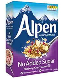 Alpen No Added Sugar Blueberry - Carton