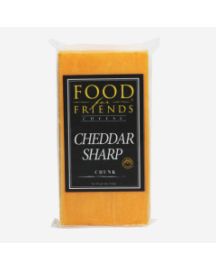 Food For Friends Cheese Cheddar Sharp Chunk 8Oz - Case