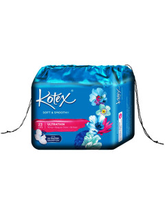 Kotex Soft & Smooth 23cm Ultrathin Wing 18's Pads Twin Pack - Case