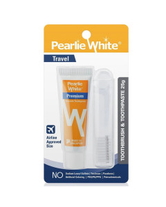 Pearlie White Travel Toothbrush with Premium Toothpaste - Case