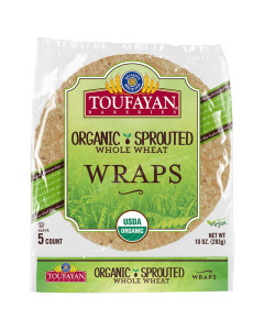 Toufayan Bakery Organic Sprouted Whole Wheat Wraps, 5ct - Carton