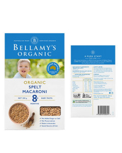 Bellamy's Organic Spelt Macaroni - Carton