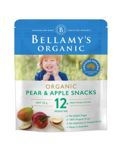 Bellamy's Organic Pear & Apple Snacks - Carton