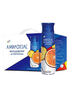 Ambrosial Greek Style Yoghurt Orange And Pineapple Pet - Carton