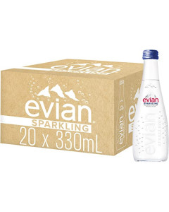 Evian Sparkling Natural Mineral Water GLASS - Carton
