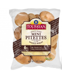 Toufayan Bakery Whole Wheat MINI Pitettes 7oz (20ct) - Carton
