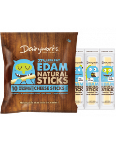Dairyworks Cheese Sticks, Edam Natural Sticks - Carton